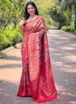 Kanchipattu Silk Pink Festival Wear Weaving Saree